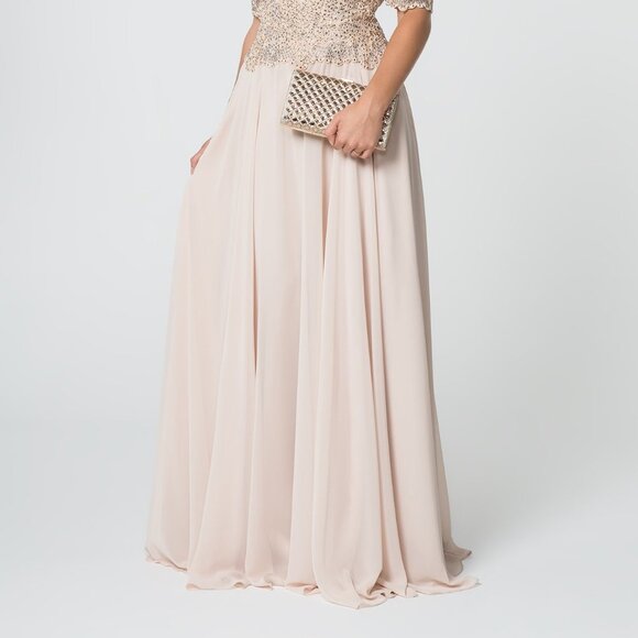 Off Shoulder Lace Bodice Prom Dress GSGL2525 - Picture 4 of 5